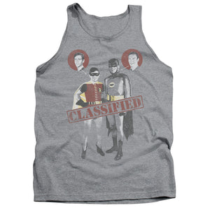 AN OFFCIALLY LICENSED BATMAN CLASSIC TV CLASSIFIED ADULT UNISEX TANK TOP ATHLETIC HEATHER