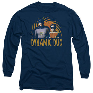 AN OFFCIALLY LICENSED BATMAN CLASSIC TV DYNAMIC MEN'S LONG SLEEVE T-SHIRT NAVY