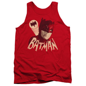 AN OFFCIALLY LICENSED BATMAN CLASSIC TV BAT SIGNAL ADULT UNISEX TANK TOP RED