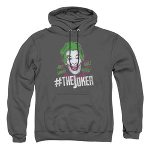 AN OFFCIALLY LICENSED BATMAN CLASSIC TV #JOKER ADULT UNISEX PULLOVER HOODIE CHARCOAL