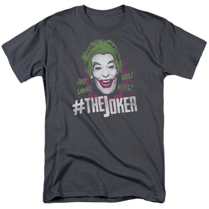 AN OFFCIALLY LICENSED BATMAN CLASSIC TV #JOKER MEN'S REGULAR FIT T-SHIRT CHARCOAL