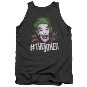 AN OFFCIALLY LICENSED BATMAN CLASSIC TV #JOKER ADULT UNISEX TANK TOP CHARCOAL