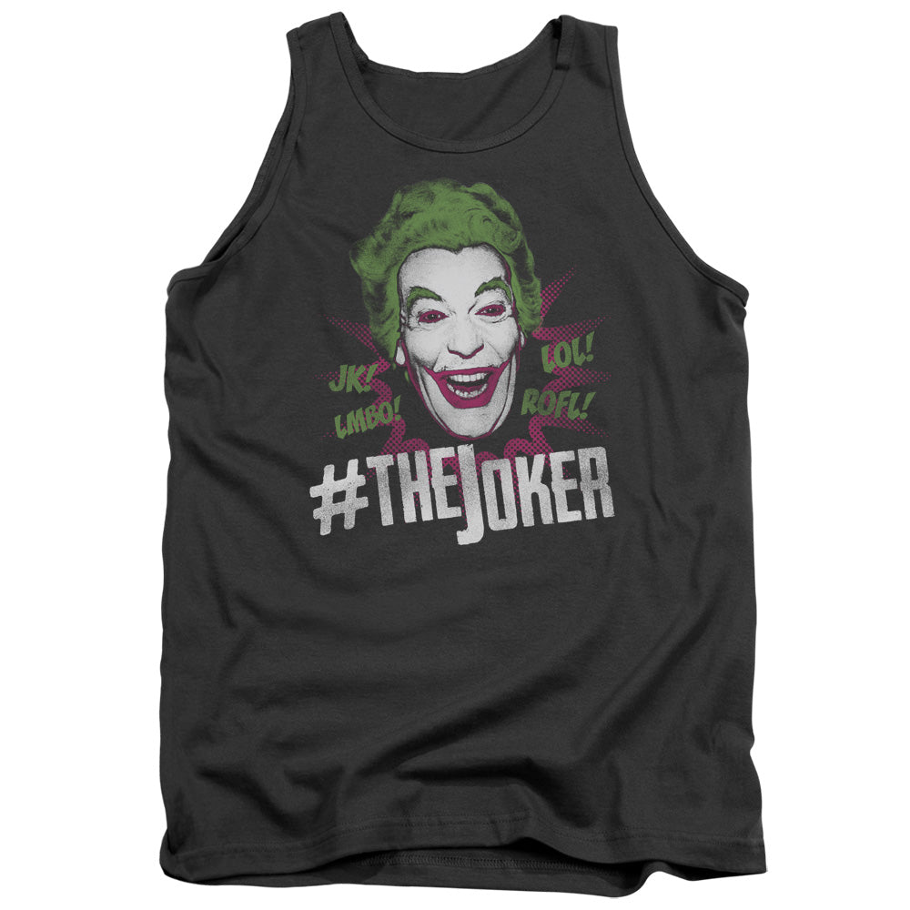 AN OFFCIALLY LICENSED BATMAN CLASSIC TV #JOKER ADULT UNISEX TANK TOP CHARCOAL