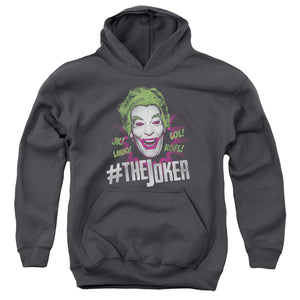 AN OFFCIALLY LICENSED BATMAN CLASSIC TV #JOKER YOUTH HOODIE CHARCOAL