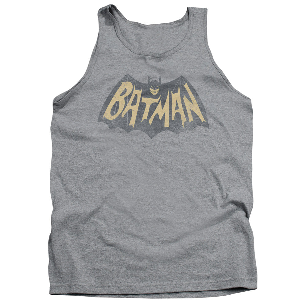 AN OFFCIALLY LICENSED BATMAN CLASSIC TV SHOW LOGO ADULT UNISEX TANK TOP ATHLETIC HEATHER