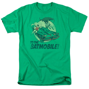 AN OFFCIALLY LICENSED BATMAN CLASSIC TV TO THE BATMOBILE MEN'S REGULAR FIT T-SHIRT KELLY GREEN