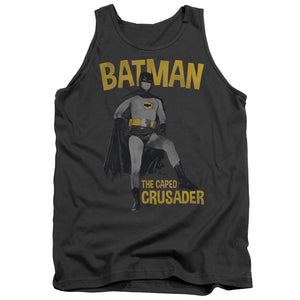 AN OFFCIALLY LICENSED BATMAN CLASSIC TV CAPED CRUSADER ADULT UNISEX TANK TOP CHARCOAL