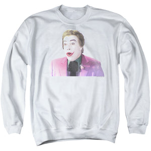 AN OFFCIALLY LICENSED BATMAN CLASSIC TV THRILLED ADULT UNISEX CREWNECK SWEATSHIRT WHITE
