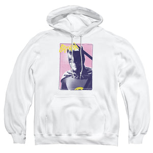 AN OFFCIALLY LICENSED BATMAN CLASSIC TV WAYNE 80S ADULT UNISEX PULLOVER HOODIE WHITE