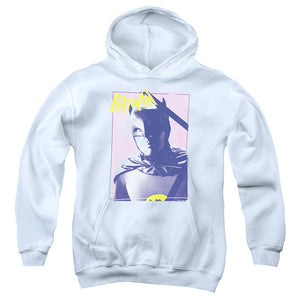 AN OFFCIALLY LICENSED BATMAN CLASSIC TV WAYNE 80S YOUTH HOODIE WHITE