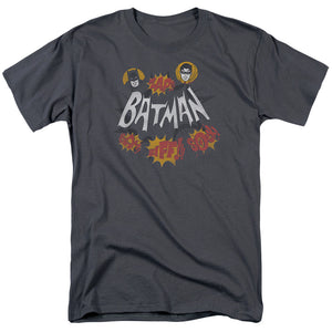 AN OFFCIALLY LICENSED BATMAN CLASSIC TV SOUND EFFECTS MEN'S REGULAR FIT T-SHIRT CHARCOAL