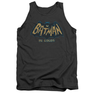 AN OFFCIALLY LICENSED BATMAN CLASSIC TV IN COLOR ADULT UNISEX TANK TOP CHARCOAL