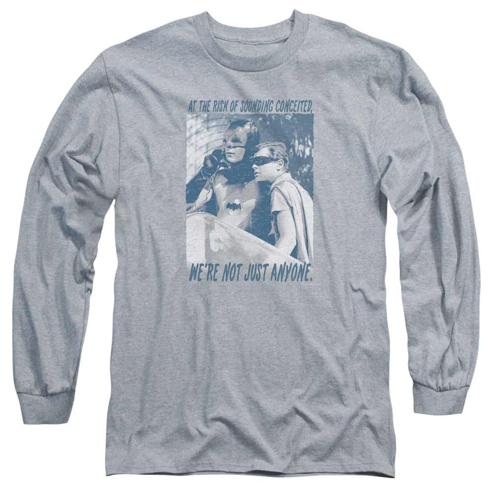 AN OFFCIALLY LICENSED BATMAN CLASSIC TV BOOGIE NIGHTS MEN'S LONG SLEEVE T-SHIRT ATHLETIC HEATHER