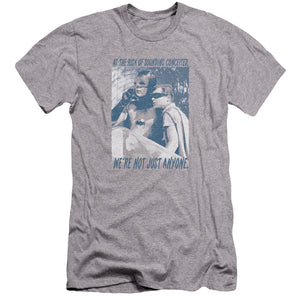 AN OFFCIALLY LICENSED BATMAN CLASSIC TV BOOGIE NIGHTS MEN'S PREMIUM SLIM FIT T-SHIRT ATHLETIC HEATHER