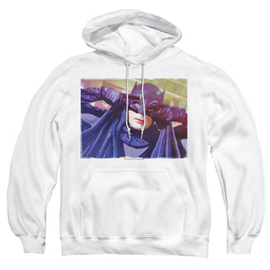 AN OFFCIALLY LICENSED BATMAN CLASSIC TV SMOOTH GROOVE ADULT UNISEX PULLOVER HOODIE WHITE