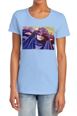AN OFFCIALLY LICENSED BATMAN CLASSIC TV SMOOTH GROOVE WOMEN'S REGULAR FIT T-SHIRT WHITE