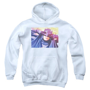 AN OFFCIALLY LICENSED BATMAN CLASSIC TV SMOOTH GROOVE YOUTH HOODIE WHITE