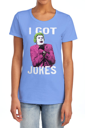 AN OFFCIALLY LICENSED BATMAN CLASSIC TV GOT JOKES WOMEN'S REGULAR FIT T-SHIRT CHARCOAL