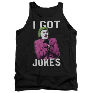 AN OFFCIALLY LICENSED BATMAN CLASSIC TV GOT JOKES ADULT UNISEX TANK TOP BLACK