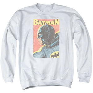 AN OFFCIALLY LICENSED BATMAN CLASSIC TV VINTMAN ADULT UNISEX CREWNECK SWEATSHIRT WHITE