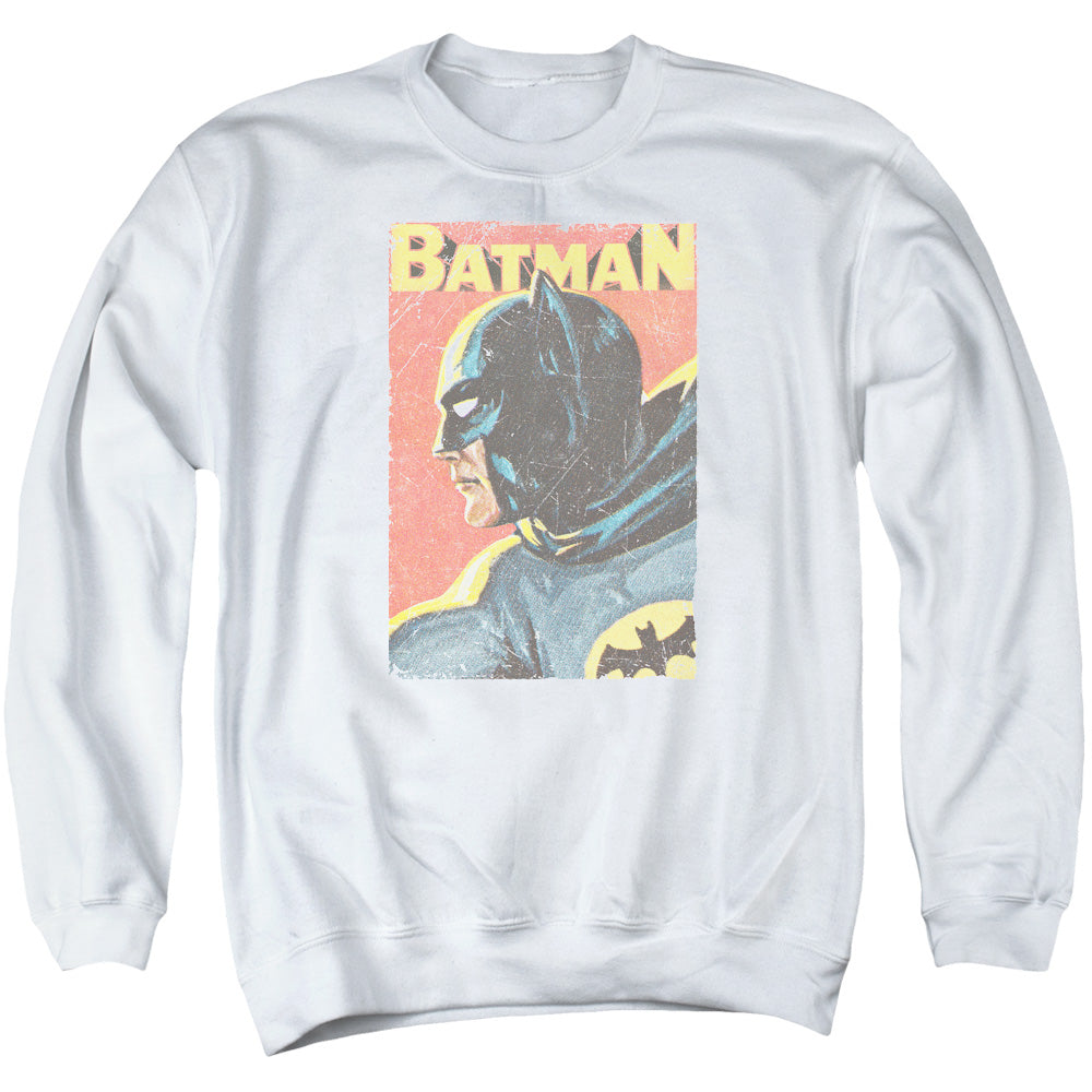 AN OFFCIALLY LICENSED BATMAN CLASSIC TV VINTMAN ADULT UNISEX CREWNECK SWEATSHIRT WHITE