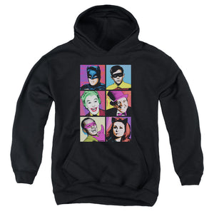 AN OFFCIALLY LICENSED BATMAN CLASSIC TV POP CAST YOUTH HOODIE BLACK