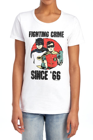 AN OFFCIALLY LICENSED BATMAN CLASSIC TV SINCE 66 WOMEN'S REGULAR FIT T-SHIRT ATHLETIC HEATHER