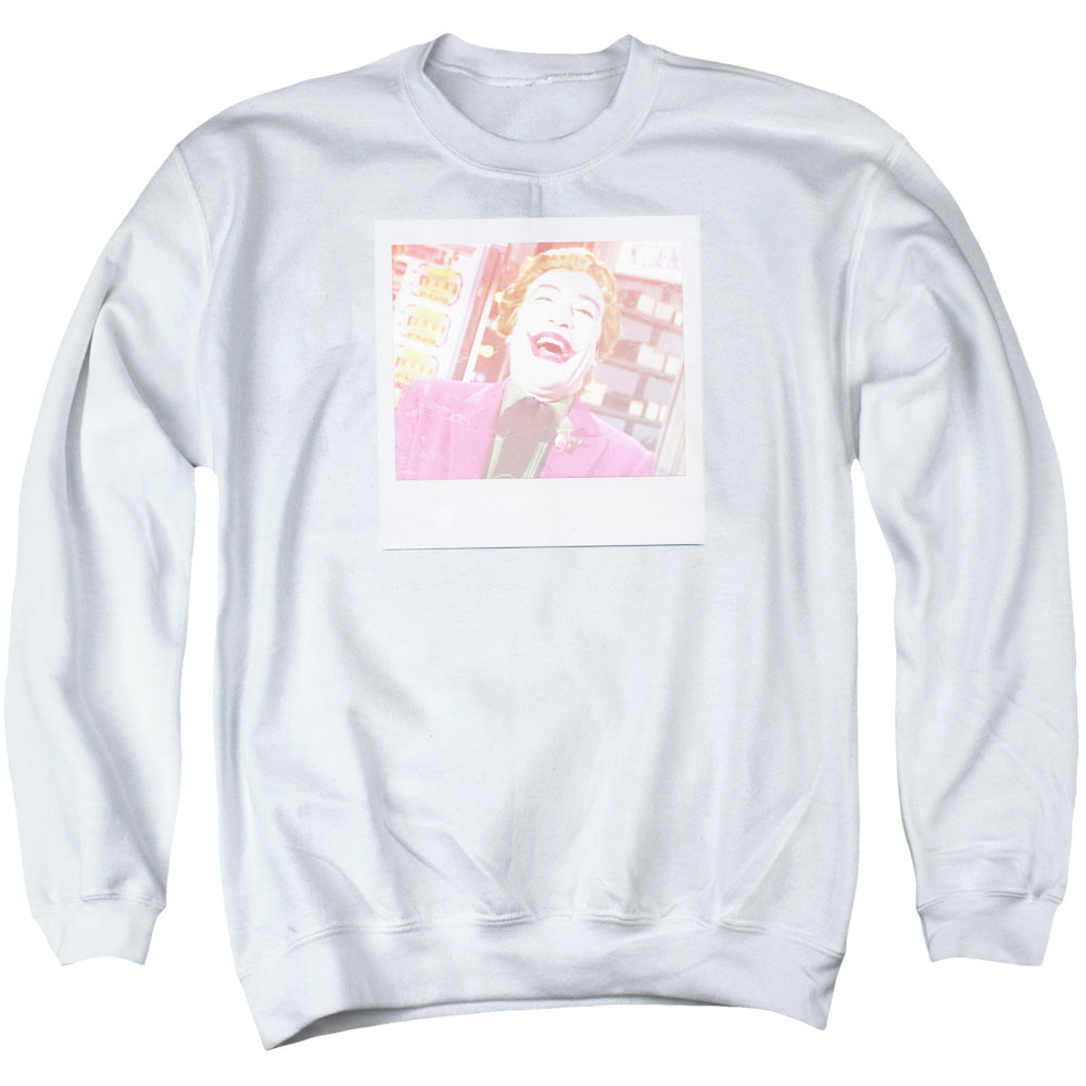 AN OFFCIALLY LICENSED BATMAN CLASSIC TV CAPTURED ADULT UNISEX CREWNECK SWEATSHIRT WHITE