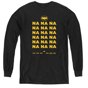 AN OFFCIALLY LICENSED BATMAN CLASSIC TV NA NA NA YOUTH LONG SLEEVE T-SHIRT BLACK