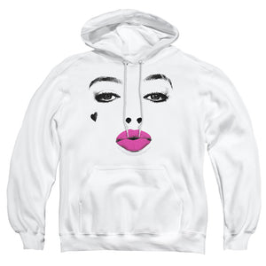 AN OFFCIALLY LICENSED BIRDS OF PREY KISS ADULT UNISEX PULLOVER HOODIE WHITE