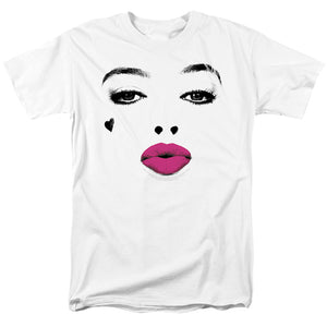 AN OFFCIALLY LICENSED BIRDS OF PREY KISS MEN'S REGULAR FIT T-SHIRT WHITE