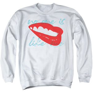 AN OFFCIALLY LICENSED BIRDS OF PREY FACE IT ADULT UNISEX CREWNECK SWEATSHIRT WHITE