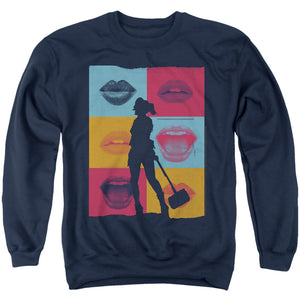 AN OFFCIALLY LICENSED BIRDS OF PREY LIPS ADULT UNISEX CREWNECK SWEATSHIRT NAVY
