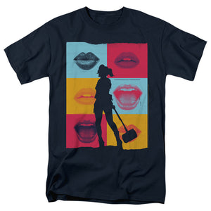 AN OFFCIALLY LICENSED BIRDS OF PREY LIPS MEN'S REGULAR FIT T-SHIRT NAVY