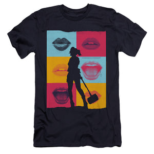 AN OFFCIALLY LICENSED BIRDS OF PREY LIPS MEN'S PREMIUM SLIM FIT T-SHIRT NAVY