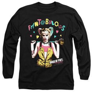 AN OFFCIALLY LICENSED BIRDS OF PREY FANTABULOUS MEN'S LONG SLEEVE T-SHIRT BLACK