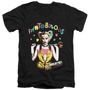 AN OFFCIALLY LICENSED BIRDS OF PREY FANTABULOUS MEN'S V-NECK T-SHIRT BLACK