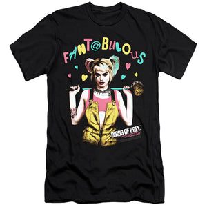 AN OFFCIALLY LICENSED BIRDS OF PREY FANTABULOUS MEN'S PREMIUM SLIM FIT T-SHIRT BLACK