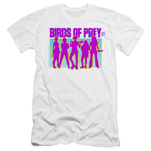 AN OFFCIALLY LICENSED BIRDS OF PREY SILHOUETTES MEN'S PREMIUM SLIM FIT T-SHIRT WHITE