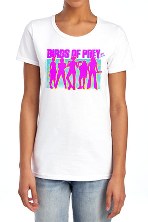 AN OFFCIALLY LICENSED BIRDS OF PREY SILHOUETTES WOMEN'S REGULAR FIT T-SHIRT WHITE