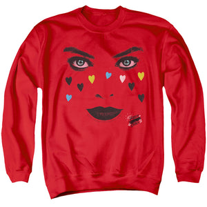 AN OFFCIALLY LICENSED BIRDS OF PREY RED HARLEY ADULT UNISEX CREWNECK SWEATSHIRT RED