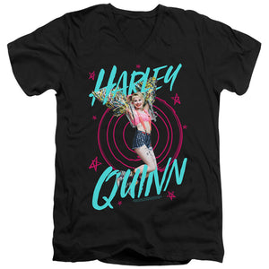 AN OFFCIALLY LICENSED BIRDS OF PREY ON TARGET MEN'S V-NECK T-SHIRT BLACK