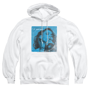 AN OFFCIALLY LICENSED BIRDS OF PREY BLUE CANARY ADULT UNISEX PULLOVER HOODIE WHITE