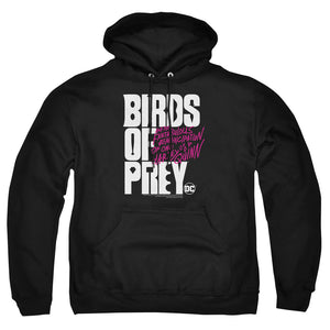 AN OFFCIALLY LICENSED BIRDS OF PREY BIRDS OF PREY LOGO ADULT UNISEX PULLOVER HOODIE BLACK