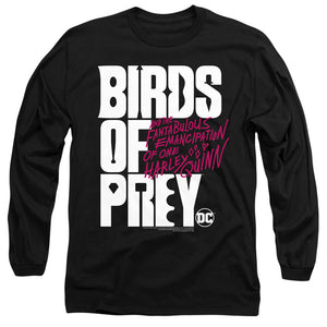 AN OFFCIALLY LICENSED BIRDS OF PREY BIRDS OF PREY LOGO MEN'S LONG SLEEVE T-SHIRT BLACK