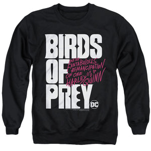 AN OFFCIALLY LICENSED BIRDS OF PREY BIRDS OF PREY LOGO ADULT UNISEX CREWNECK SWEATSHIRT BLACK