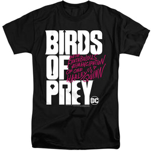 AN OFFCIALLY LICENSED BIRDS OF PREY BIRDS OF PREY LOGO MEN'S TALL FIT T-SHIRT BLACK