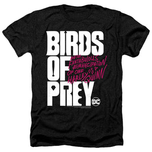 AN OFFCIALLY LICENSED BIRDS OF PREY BIRDS OF PREY LOGO MEN'S HEATHER T-SHIRT CHARCOAL