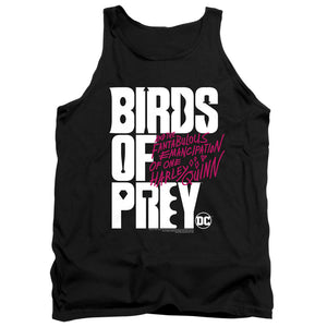 AN OFFCIALLY LICENSED BIRDS OF PREY BIRDS OF PREY LOGO ADULT UNISEX TANK TOP BLACK