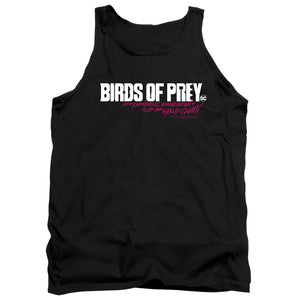 AN OFFCIALLY LICENSED BIRDS OF PREY HORIZONTAL LOGO ADULT UNISEX TANK TOP BLACK